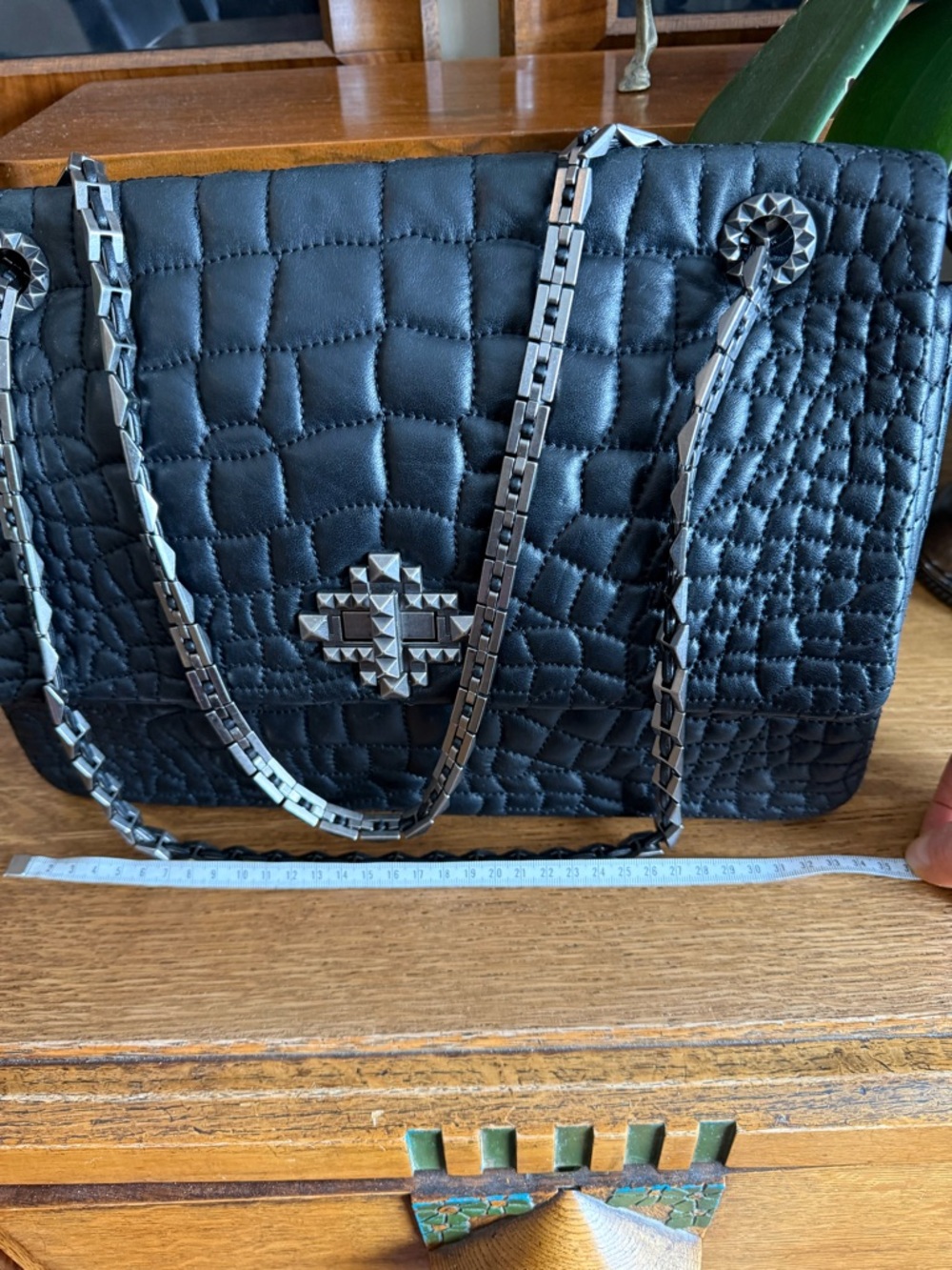 🩷❤️Stunning Lanvin Quilted Lambskin Leather Maxi XL Single Flap Bag❤️🩷 - Picture 8 of 15